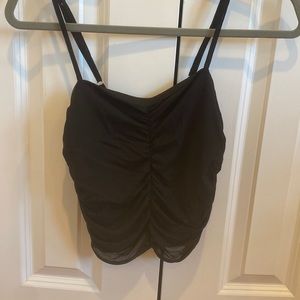 Black mesh style crop top